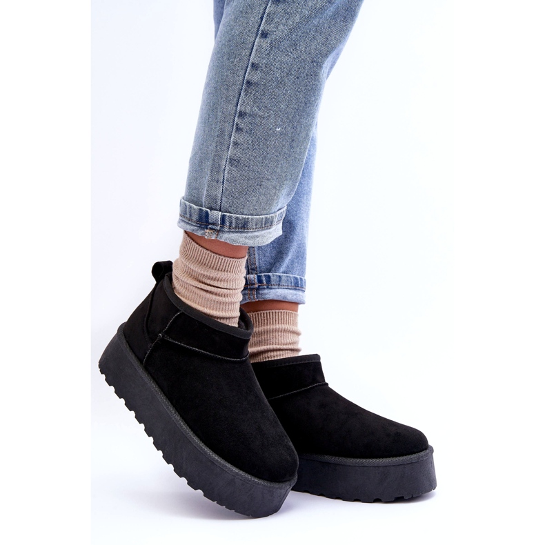 Bottes de neige en daim des femmes noires 2