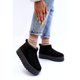 Bottes de neige en daim des femmes noires le noir 3