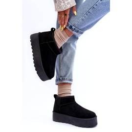 Bottes de neige en daim des femmes noires le noir 4