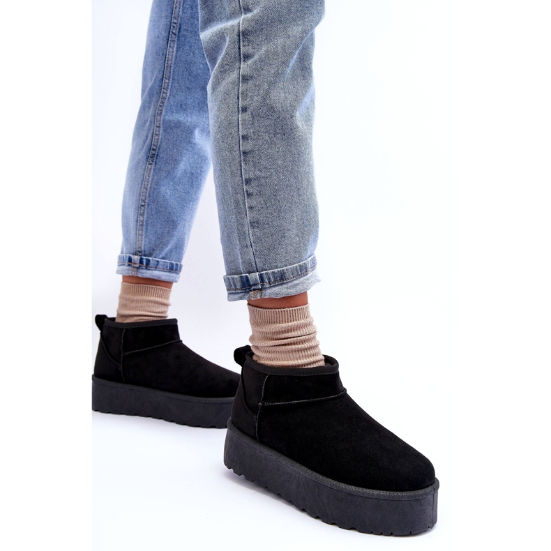 Bottes de neige en daim des femmes noires le noir 5