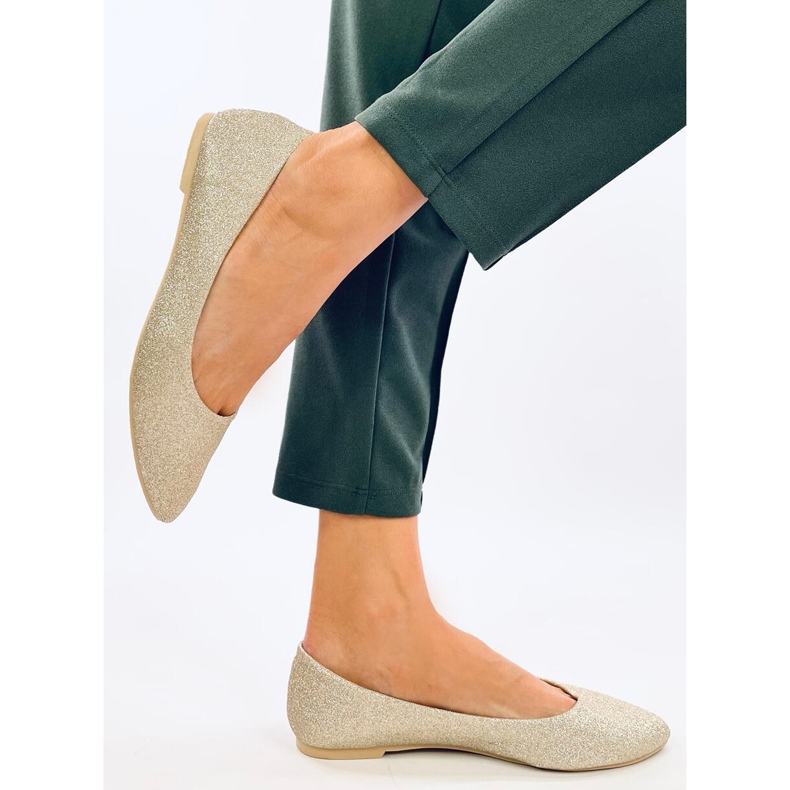 Ballerines à paillettes Chiesa Gold d'or 2
