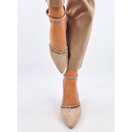 Escarpins à talons hauts Ingrid Kaki avec strass beige 1