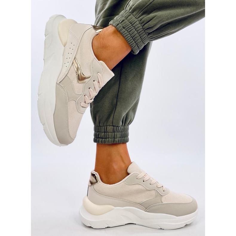 Clervie Baskets compensées beiges 2