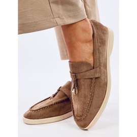 Mocassins en daim souple Robins Kaki brun 3
