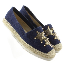 Espadrilles en toile avec clous CV-353 Dk. Bleu bleu marin 3
