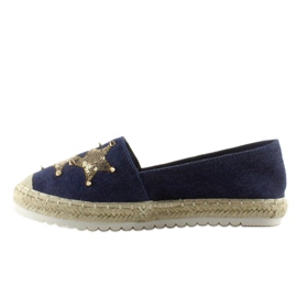 Espadrilles en toile avec clous CV-353 Dk. Bleu bleu marin 1