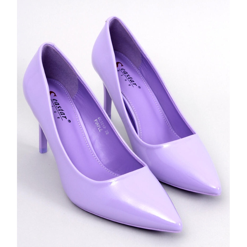 Charlotte Escarpins stiletto laqués mauve violet 1