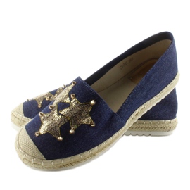 Espadrilles en toile avec clous CV-353 Dk. Bleu bleu marin 2