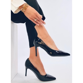 Escarpins à talons aiguilles vernis noirs Charlotte le noir 2