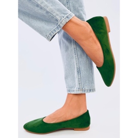 Keys Ballerines vertes semelle cuir 1