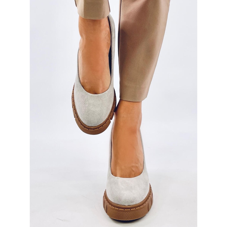 Angela Grey escarpins à talons hauts et plateforme gris 1