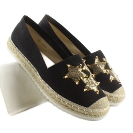 Espadrilles en toile avec clous CV-353 Noir le noir 4