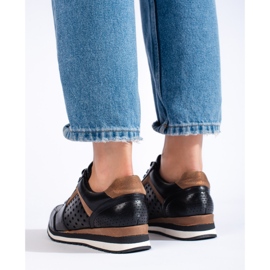 Baskets femme ajourées noires Daszyński le noir 3