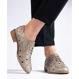 Chaussures femme ajourées dorées Daszyński 1