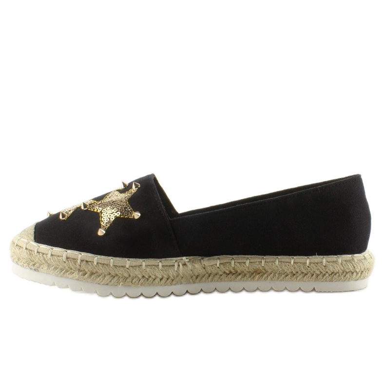 Espadrilles en toile avec clous CV-353 Noir le noir 1