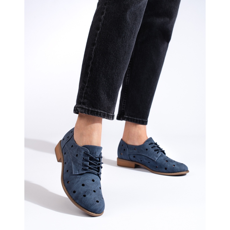 Chaussures femme ajourées bleues Daszyński 1