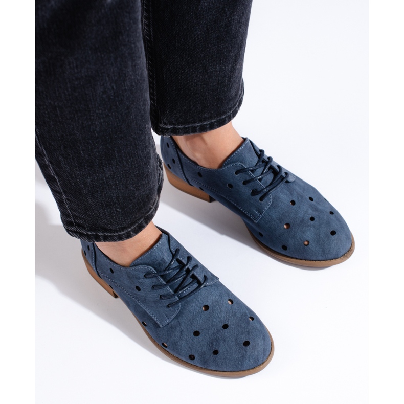 Chaussures femme ajourées bleues Daszyński 2