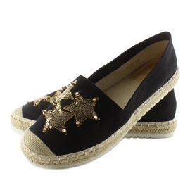 Espadrilles en toile avec clous CV-353 Noir le noir 2