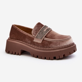 Mocassins en velours avec décoration pour femme, marron Wendreda brun 1 Mocassins en velours avec décoration pour femme, marron Wendreda brun 1