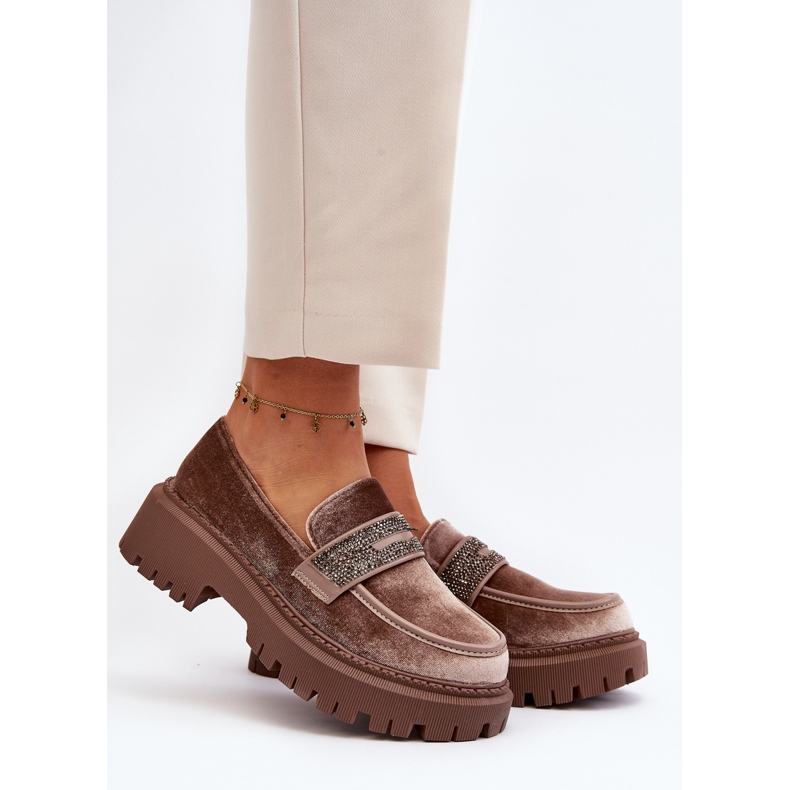 Mocassins en velours avec décoration pour femme, marron Wendreda brun 2 Mocassins en velours avec décoration pour femme, marron Wendreda brun 2