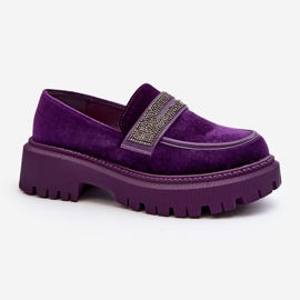 Mocassins en velours avec décoration pour femme, violet Wendreda 2