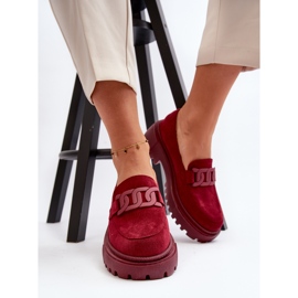 Mocassins à chaîne pour femme, bordeaux Mevre rouge 1 Mocassins à chaîne pour femme, bordeaux Mevre rouge 1