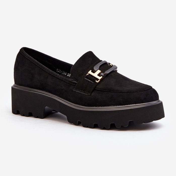 Mocassins Pour Femmes Avec Décoration Noir Omavia 2