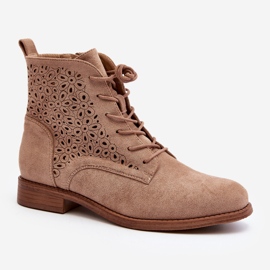 S.barski HY66-136 Bottines à motif pour femme, Beige 2