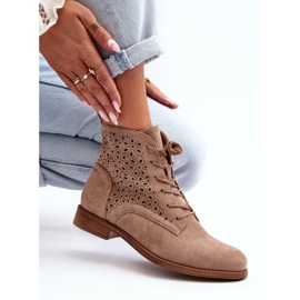 S.barski HY66-136 Bottines à motif pour femme, Beige 1