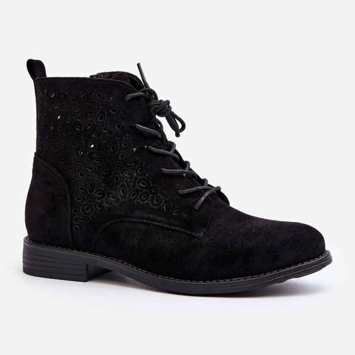 S.barski HY66-136 Bottines pour femmes avec motif, noir 2