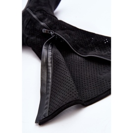 S.barski HY66-139 Bottes ajourées pour femme, noir 1