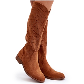 S.barski HY66-150 Bottines Plates Ajourées Camel brun 12