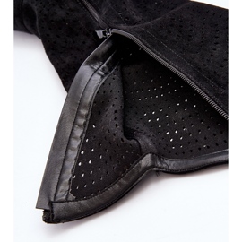 S.barski HY66-150 Bottes ajourées à talons plats, noir 2