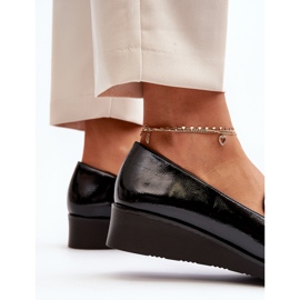 Vinceza Chaussures en cuir verni pour femmes Mocassins Noir Polike 1