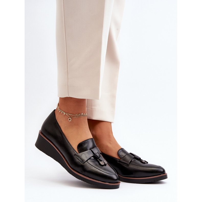 Vinceza Chaussures Compensées Femme Avec Décoration, Noir Miliret le noir 2