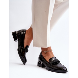 Vinceza Chaussures vernies à talons bas pour femmes, noir Marilni 2