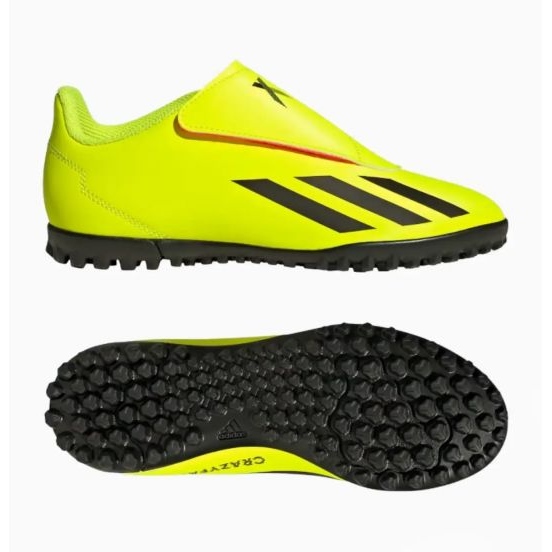 Chaussures Adidas X Crazyfast Club Vel Tf Jr IF0713 jaune 1