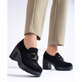 W. Potocki Talons hauts noirs en daim Potocki 1