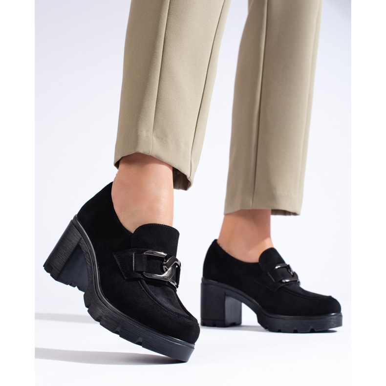 W. Potocki Talons hauts noirs en daim Potocki 1