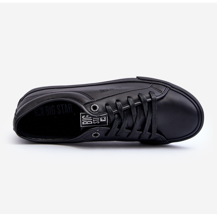 Baskets en cuir écologique pour hommes noires Big Star JJ174234 1
