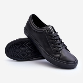 Baskets en cuir écologique pour hommes noires Big Star JJ174234 2