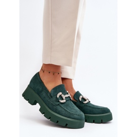 Mocassins pour femme avec décoration, vert Ellise 2 Mocassins pour femme avec décoration, vert Ellise 2