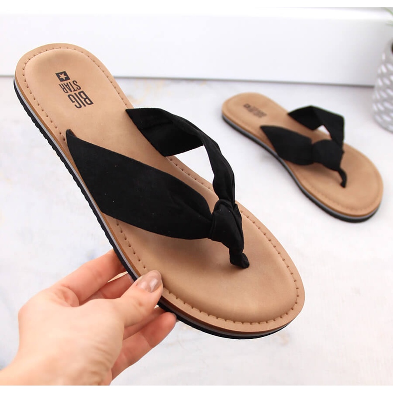 Tongs noires femme Big Star LL274625 1
