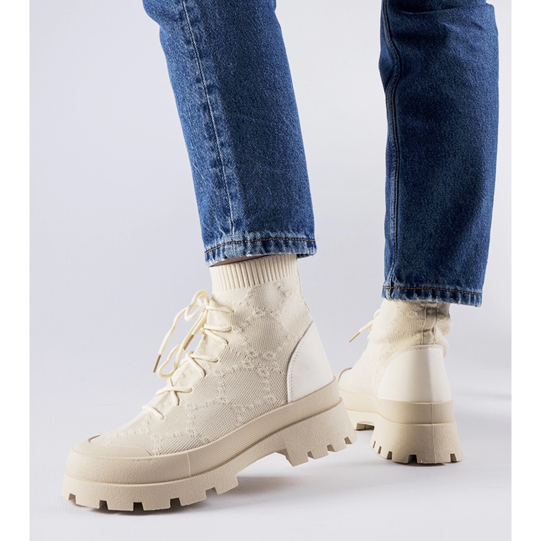 Baskets montantes beiges Éric 1