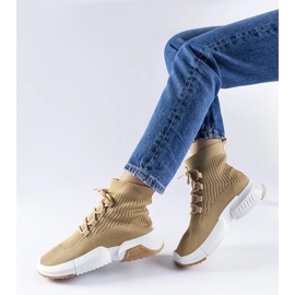 Baskets montantes Sanschagrin beige foncé 1