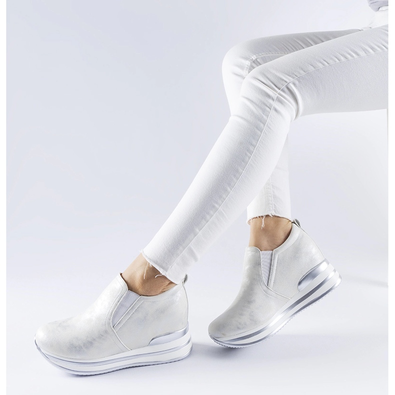 Baskets compensées argentées Alquippa 1