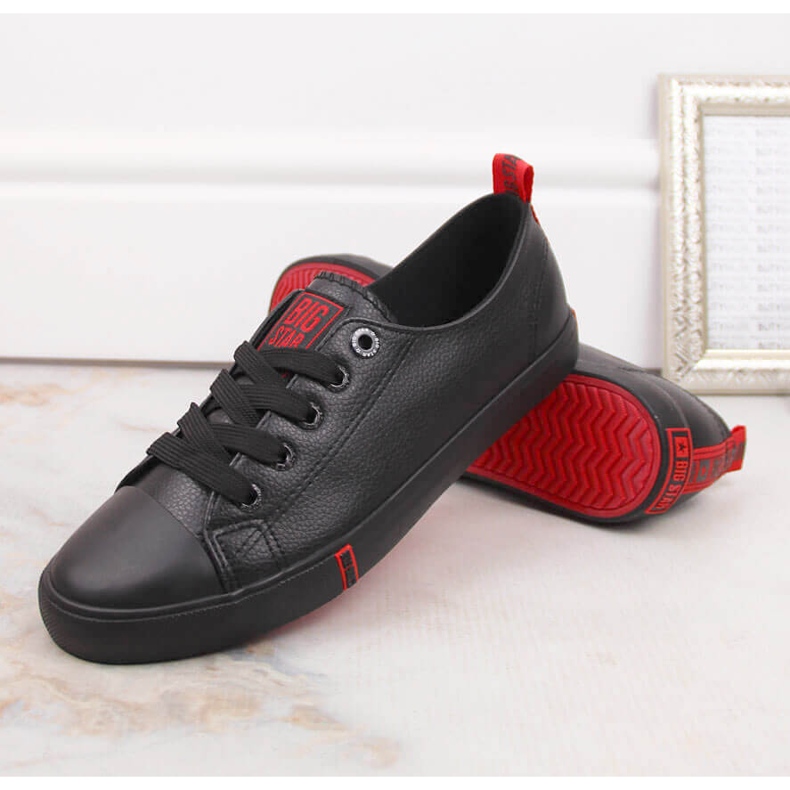 Low-top eco cuir noir Big Star GG274007 1