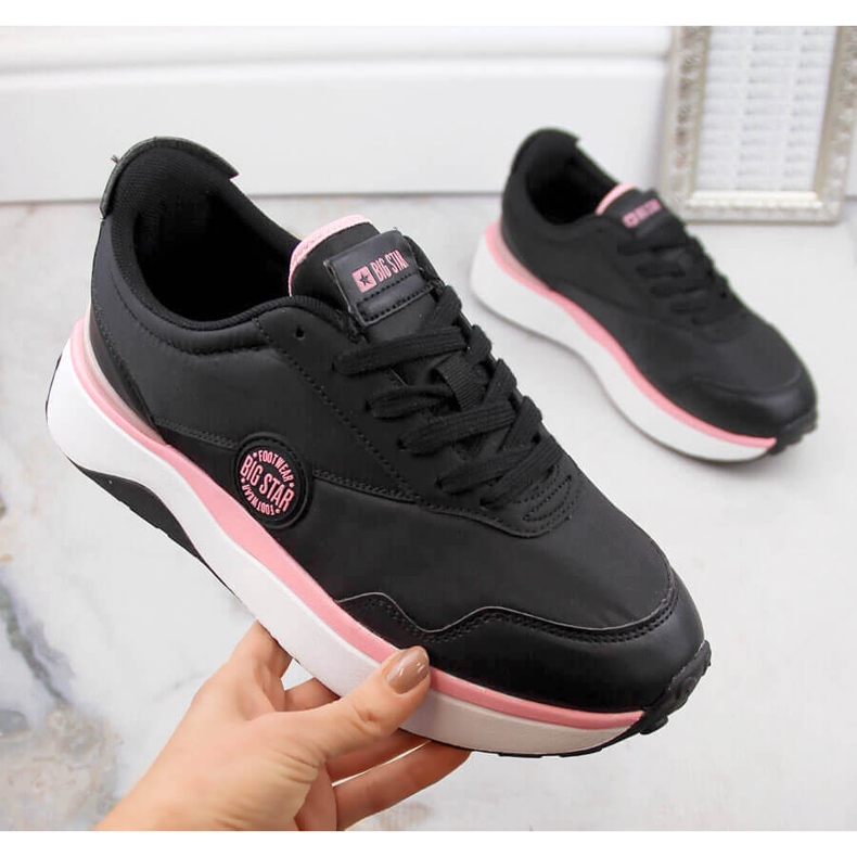 Chaussures de sport plateforme femme noires Big Star JJ274A014 1