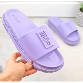 Tongs plateforme violettes pour femmes Big Star LL274426 1