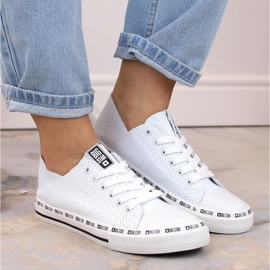 Baskets basses ajourées en éco-cuir, blanc Big Star FF274024 2